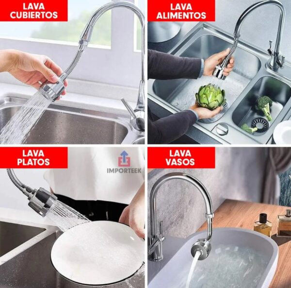 EXTENSOR DE GRIFO FLEXIBLE ACERO INOXIDABLE PARA FREGADERO DE COCINA - Imagen 6